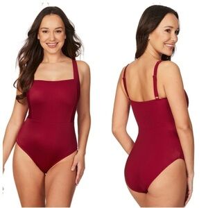 Nip Tuck Swimwear Red Sigma Rib Claudia One Piece, New with Tags
